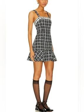 Alice + Olivia Kaidra Tweed Mini Dress – NWT – Black & Off White – Size 14